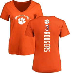 Women's Amari Rodgers Orange Football Backer V-Neck T-Shirt