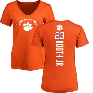Women's Andrew Booth Jr. Orange Football Backer V-Neck T-Shirt