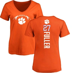 Women's C.J. Fuller Orange Football Backer V-Neck T-Shirt