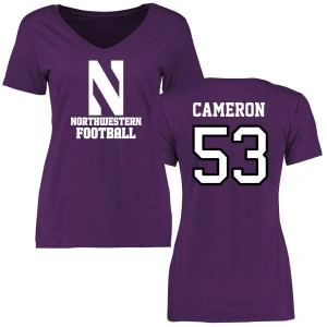 Women's Jaiden Cameron Purple Football Slim Fit T-Shirt