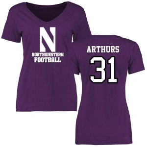 Women's Jake Arthurs Purple Football Slim Fit T-Shirt