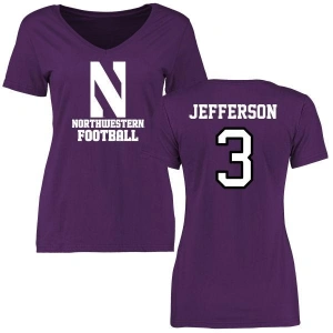 Women's JJ Jefferson Purple Football Slim Fit T-Shirt